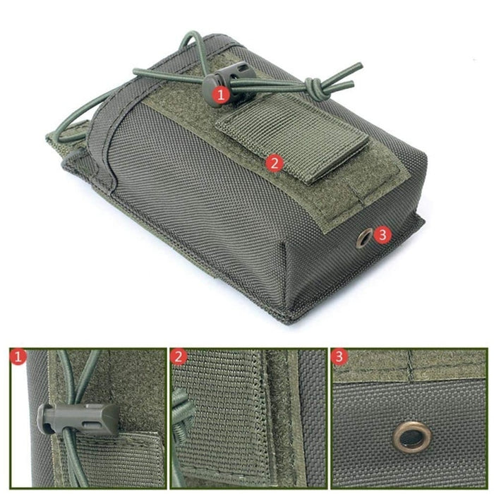 Molle 1000D Nylon Tactical Molle Walkie Talkie Pouch