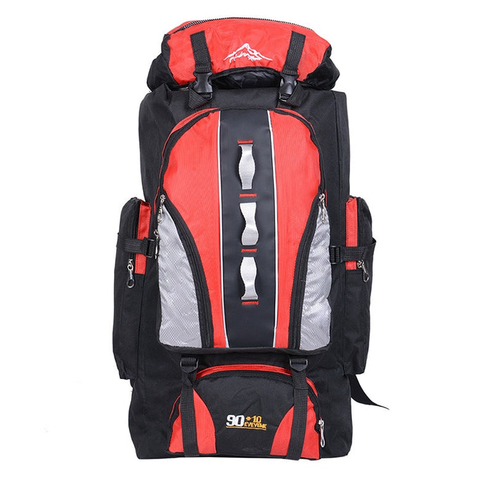 100L Large Capacity Camping Hiking Backpack-Sunrise Red-ERucks