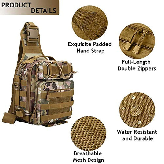 15L Molle Military Tactical Single Shoulder Sling Backpack