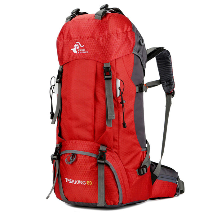 60L High Capacity Camping Hiking Backpack-Dusk Red-ERucks