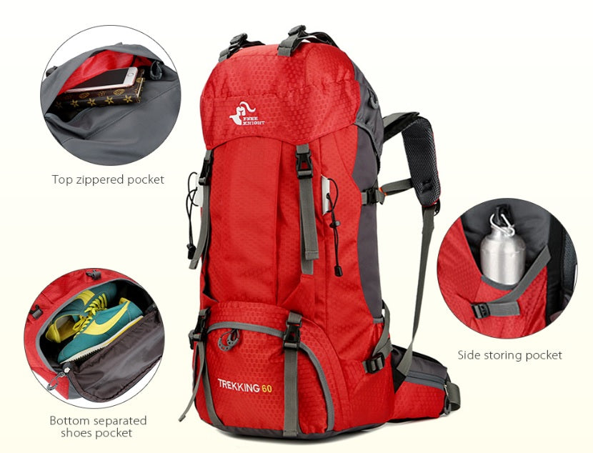 60L High Capacity Camping Hiking Backpack