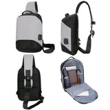 Compact Cross Body Single Shoulder Backpack with USB Charging-Black-10 To 15 inch-ERucks