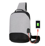 Compact Cross Body Single Shoulder Backpack with USB Charging-Grey-10 To 15 inch-ERucks