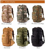 50L Molle/PALS Top Loaded Hiking Rucksack with Raincover