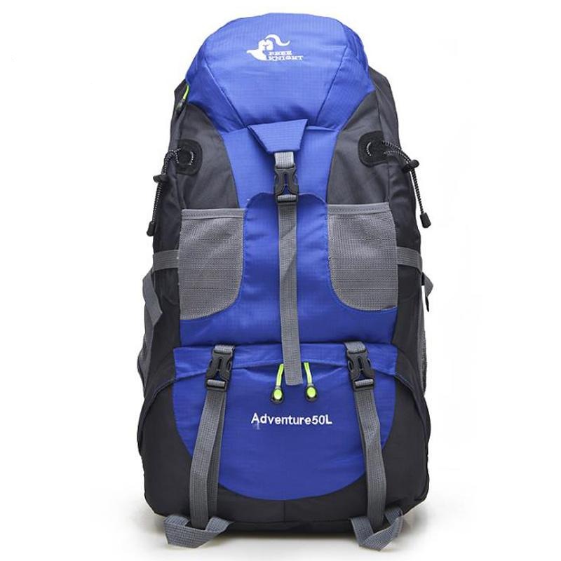 50L Large Waterproof Climbing Hiking Mountaineering Backpack-Ice Blue-ERucks