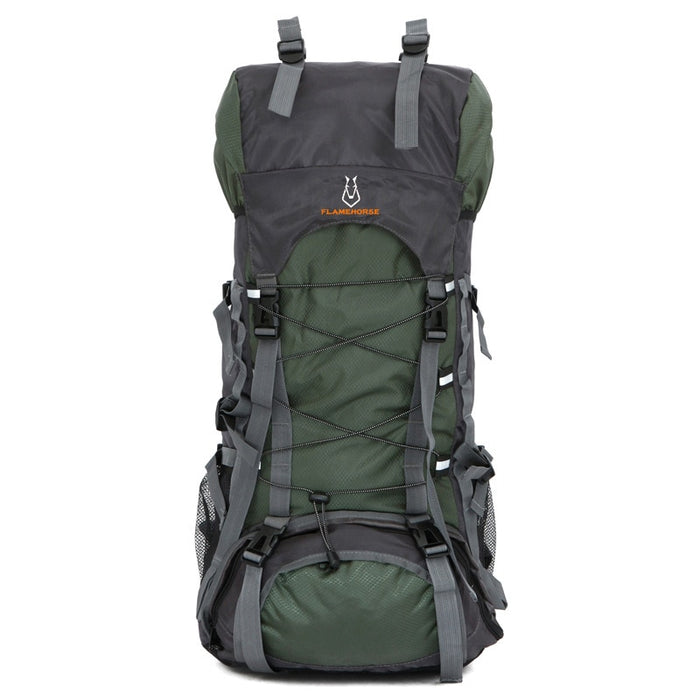 60L Nylon/Oxford Waterproof Camping Hiking Trekking Rucksack-Army Green-ERucks
