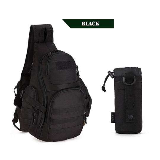 PROTECTOR PLUS 20L Military Molle Tactical Sling Backpack-Tactical Black w/Water Pouch-ERucks