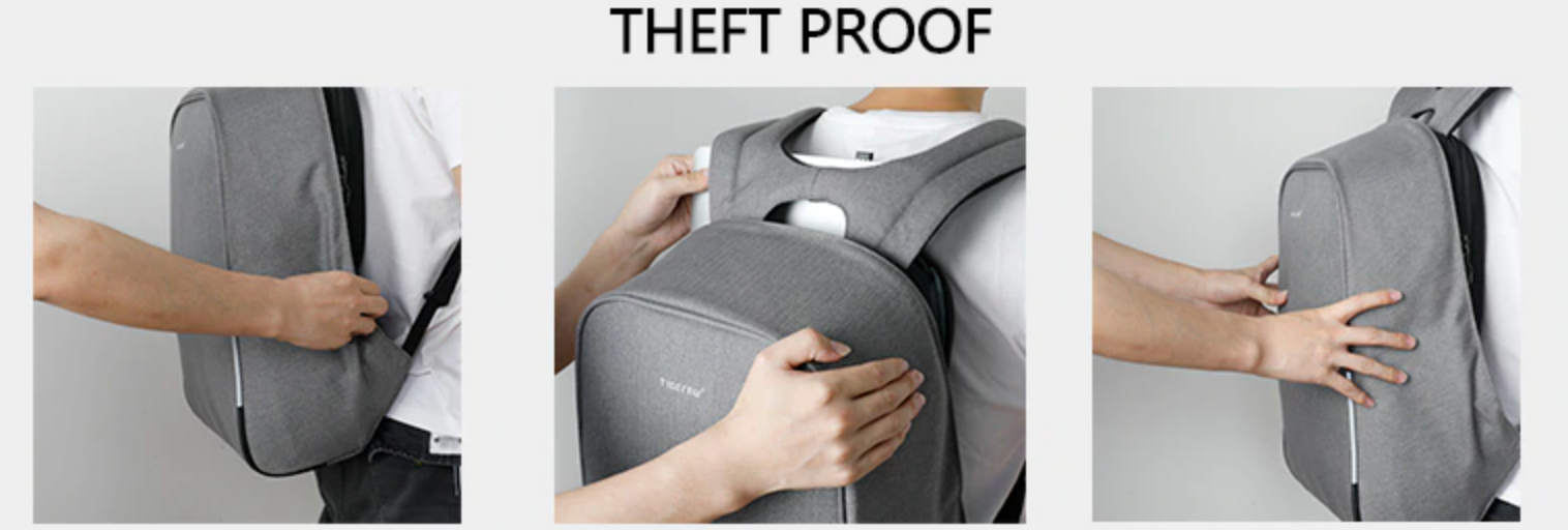 eRucks Fashion Anti-Theft Laptop Backpack with USB Charging