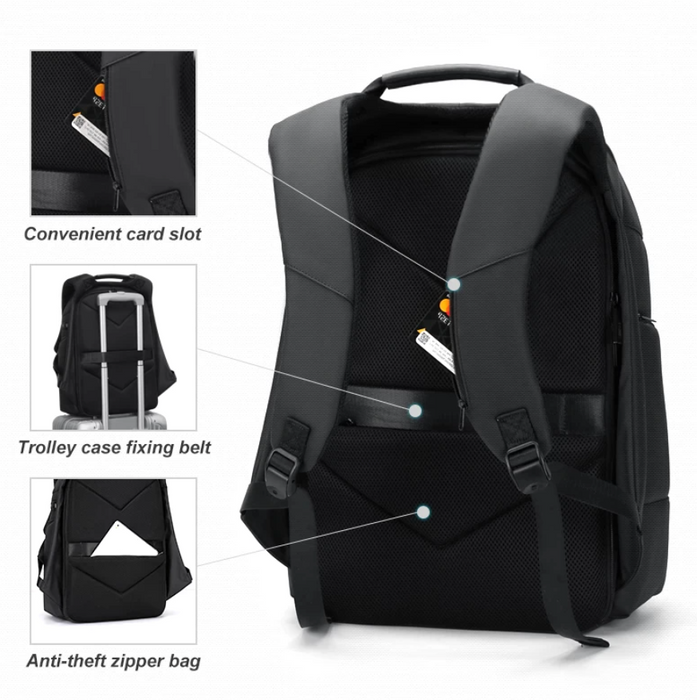 Men's Large Executive Backpack with USB Charging