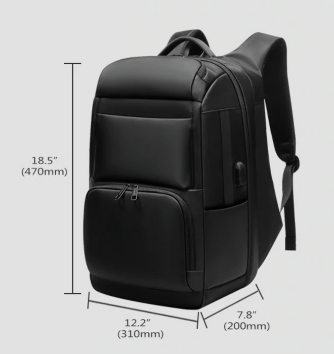 Men's Large Euro 17" Laptop Backpack with USB Charging