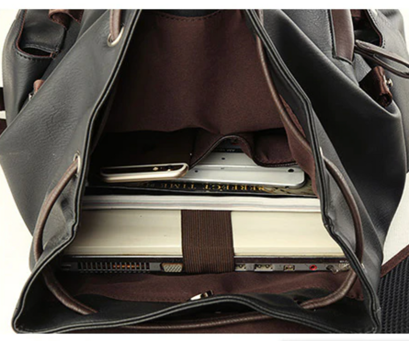 The Executive Women's Leather Laptop Backpack with USB Charging