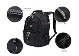 Swiss Design Large Capacity Anti-Theft Travel Backpack with USB Charging