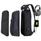 Slim Multi Compartment Laptop Backpack with USB Charging-J and R Black-17.3inch-ERucks