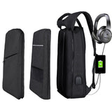 Slim Multi Compartment Laptop Backpack with USB Charging-J and V Black-17.3inch-ERucks