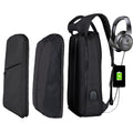 Slim Multi Compartment Laptop Backpack with USB Charging-J and G Black-17.3inch-ERucks