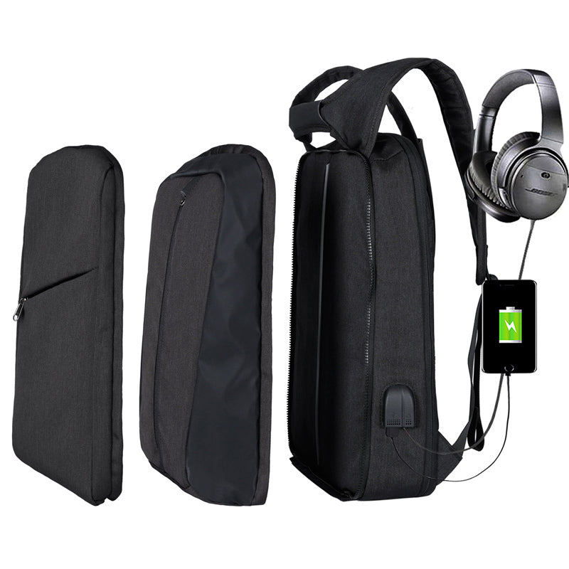 Slim Multi Compartment Laptop Backpack with USB Charging-J and G Black-17.3inch-ERucks
