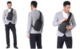 Men's Small Single Shoulder Anti-Theft 13" Laptop Backpack with USB Charging