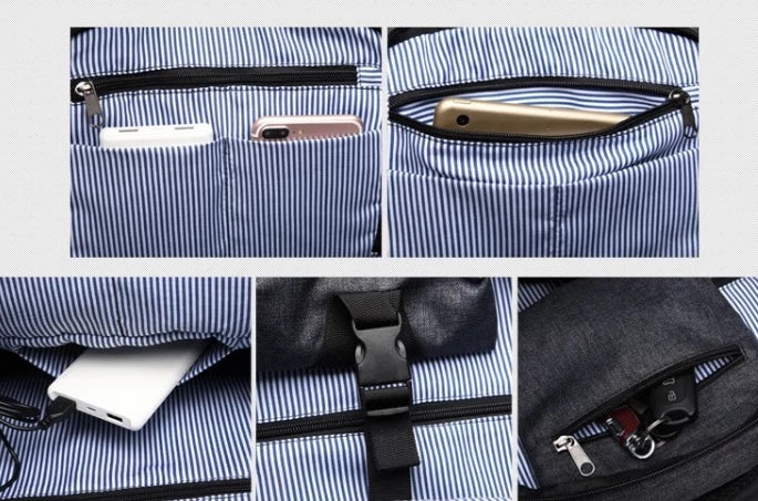 Men's Medium Modular Fashion 15" Laptop Backpack with USB Charging