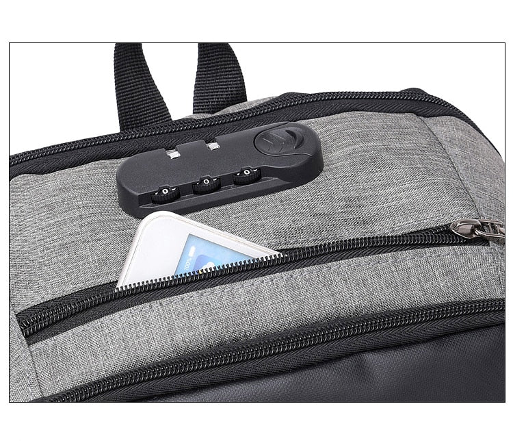 Medium Men's Anti-Theft 15" Laptop Backpack with USB Charging and TSA Lock