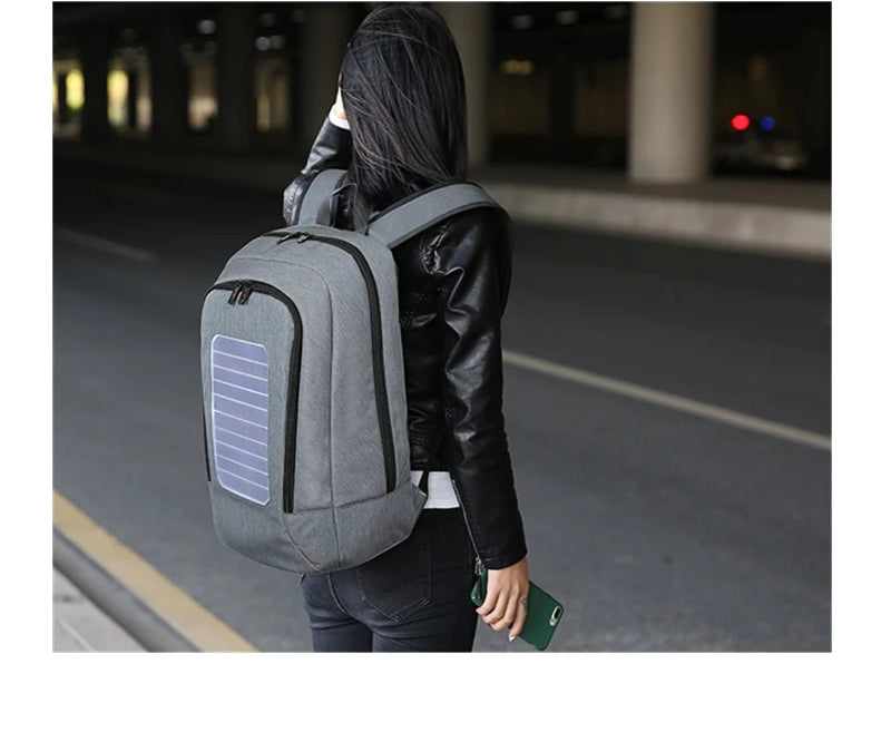 Anti-Theft Solar Powered 15" Laptop Backpack with USB Charging