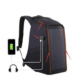 Men's 12W Solar Powered Anti-Theft Backpack with USB Charging