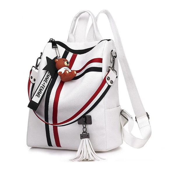 Women's Vintage 'Red White and Blue' Mini Vegan Leather Backpack