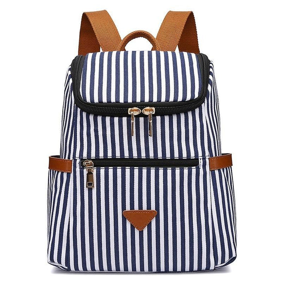 Women's Striped Canvas Backpack