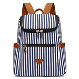 Women's Striped Canvas Backpack