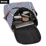 Women's Striped Canvas Backpack