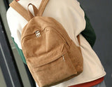 Women's Retro Corduroy Backpack