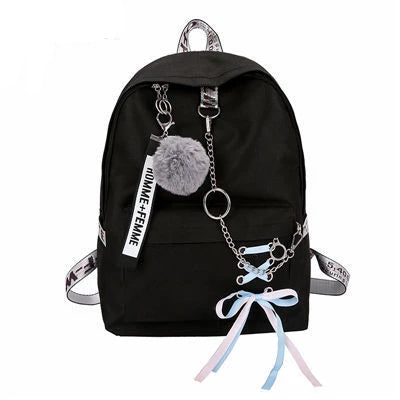 Girls Punk Lace-Up School Backpack