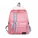 Girls Punk Lace-Up School Backpack