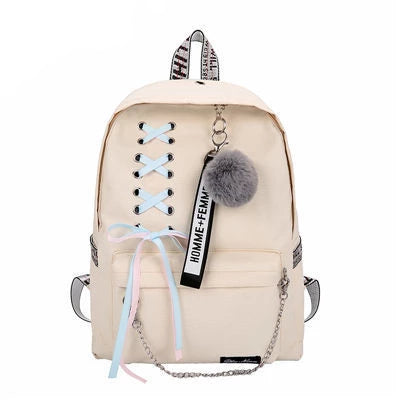 Girls Punk Lace-Up School Backpack
