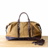 Men's Large Vintage Waxed Canvas Travel Duffel Bag