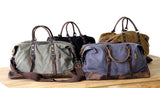 Men's Large Vintage Waxed Canvas Travel Duffel Bag