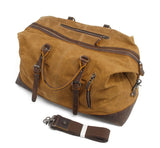 Men's Large Vintage Waxed Canvas Travel Duffel Bag