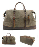 Men's Large Vintage Waxed Canvas Travel Duffel Bag