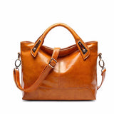 Women's Oil Wax Vegan Leather Hand Bag