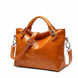 Women's Oil Wax Vegan Leather Hand Bag