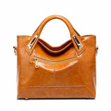 Women's Oil Wax Vegan Leather Hand Bag