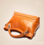 Women's Oil Wax Vegan Leather Hand Bag