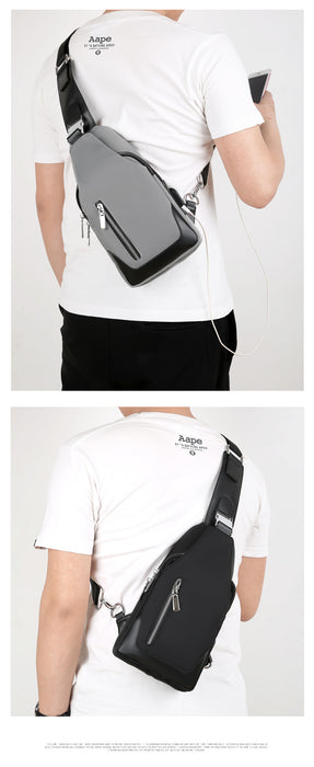 Men's Small Crossbody Bag with USB Charging