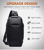 Men's Small Anti-Theft Sling Backpack with TSA Lock and USB Charging