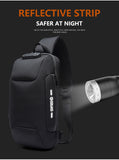 Men's Small Anti-Theft Sling Backpack with TSA Lock and USB Charging