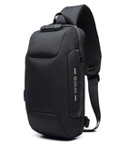 Men's Small Anti-Theft Sling Backpack with TSA Lock and USB Charging