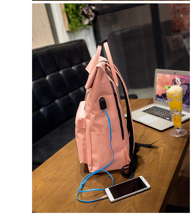 Women's Tote 15" Laptop Backpack with USB Charging
