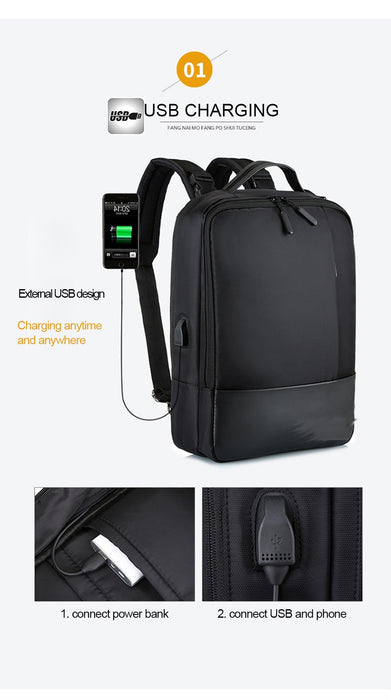 Men's Business 3 in 1 15" Laptop Backpack with USB Charging