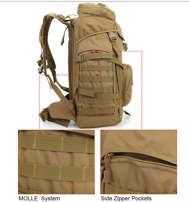 60L Military MOLLE Tactical Army Backpack