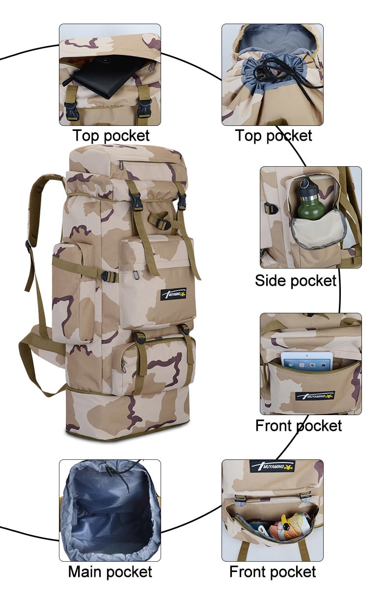 Large Military Rucksack Backpack 70L Large Military Tactical Army Backpack Rucksack – ERucks