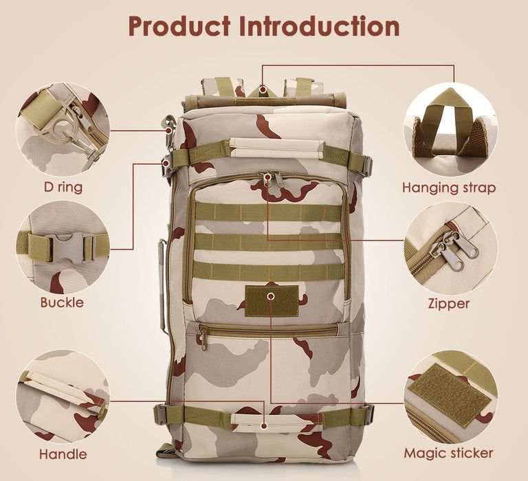 60L Convertible Military MOLLE Tactical Army Backpack
